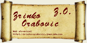 Zrinko Orabović vizit kartica
